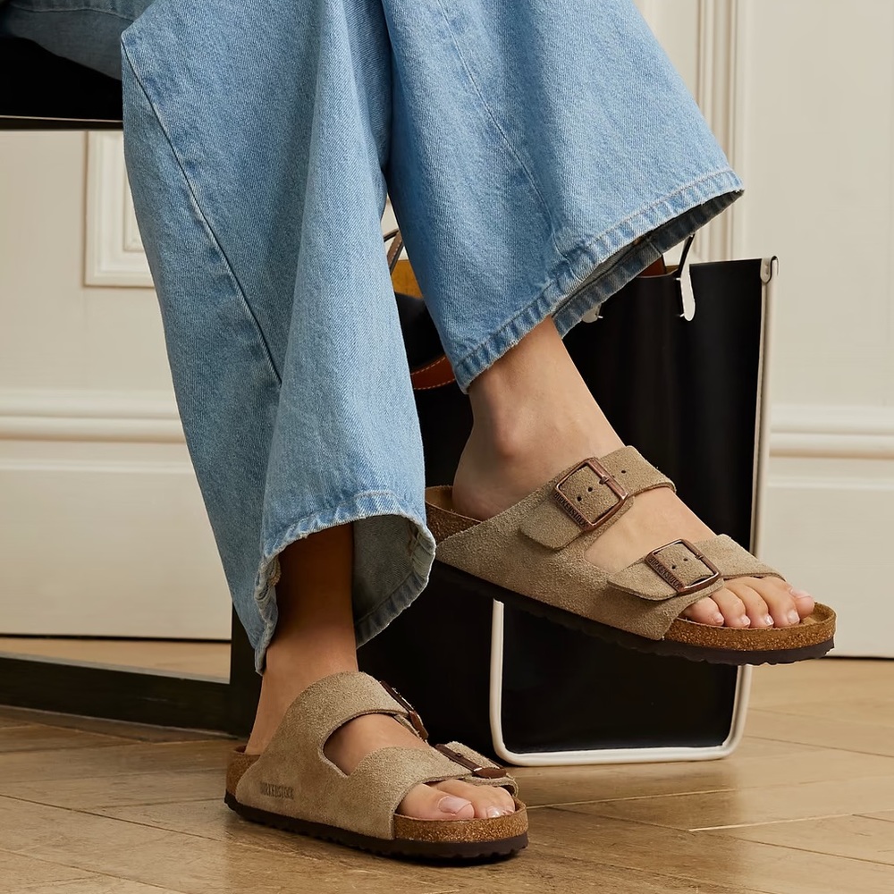 Birkenstock Arizona Suede Sandals Taupe